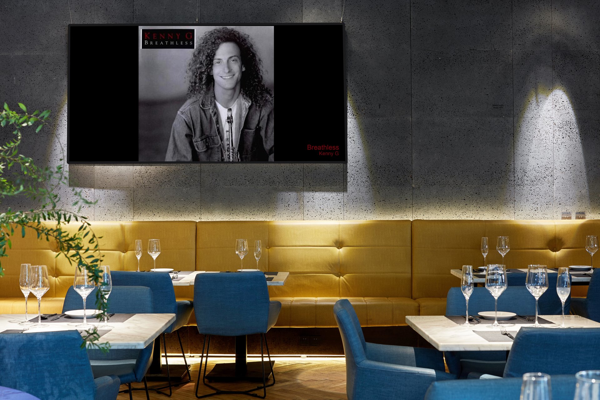 Restaurant showing album art